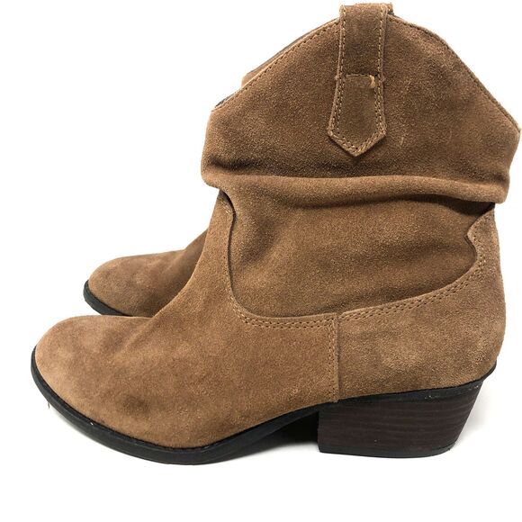 White Mountain SLAMMIN Suede Boots Womens Sz 7.5 Whiskey Cowgirl Western Slouchy - Picture 2 of 15